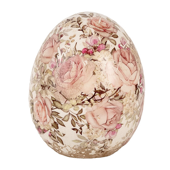 Clayre &amp; Eef   | Decoratie Ei Beige Roze &oslash; 10x12 cm | 6CE1920M