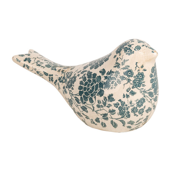 Clayre &amp; Eef   | Decoratie beeld Vogel Beige Groen 22x9x12 cm | 6CE1950M