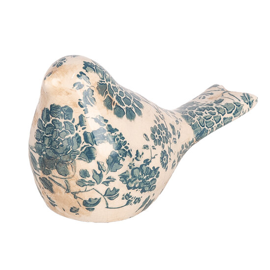 Clayre &amp; Eef   | Decoratie beeld Vogel Beige Groen 16x7x9 cm | 6CE1950S