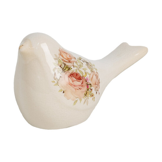 Clayre &amp; Eef   | Decoratie beeld Vogel Beige Roze 16x7x9 cm | 6CE1951S