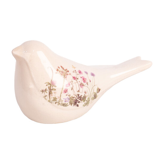 Clayre &amp; Eef   | Decoratie beeld Vogel Beige Roze 22x9x12 cm | 6CE1953M