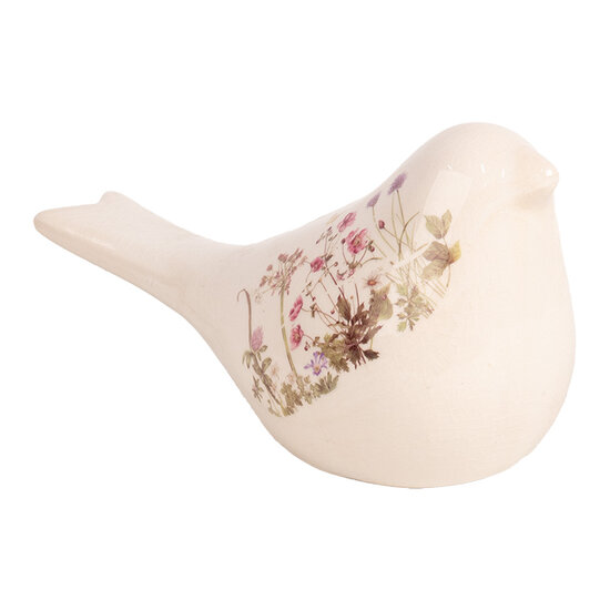 Clayre &amp; Eef   | Decoratie beeld Vogel Beige Roze 22x9x12 cm | 6CE1953M