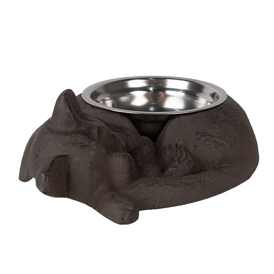 Clayre & Eef | Voerbak Kat Bruin 32x23x10 cm / 325 ml | 6Y5640