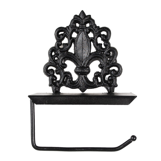 Clayre & Eef | WC Rolhouder Hangend Zwart 25x7x16 cm | 6Y5649