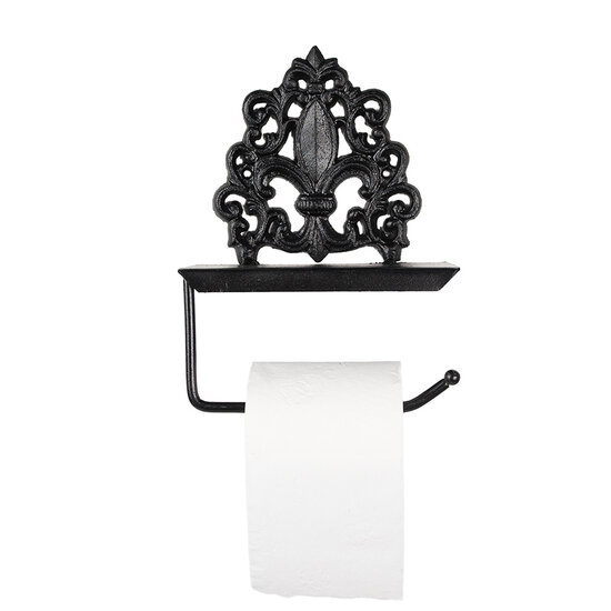 Clayre & Eef | WC Rolhouder Hangend Zwart 25x7x16 cm | 6Y5649