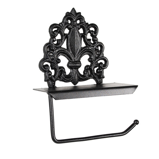 Clayre & Eef | WC Rolhouder Hangend Zwart 25x7x16 cm | 6Y5649