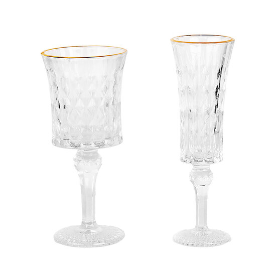 Clayre &amp; Eef   | Champagneglas Transparant &oslash; 6x20 cm / 100 ml | 6GL5011