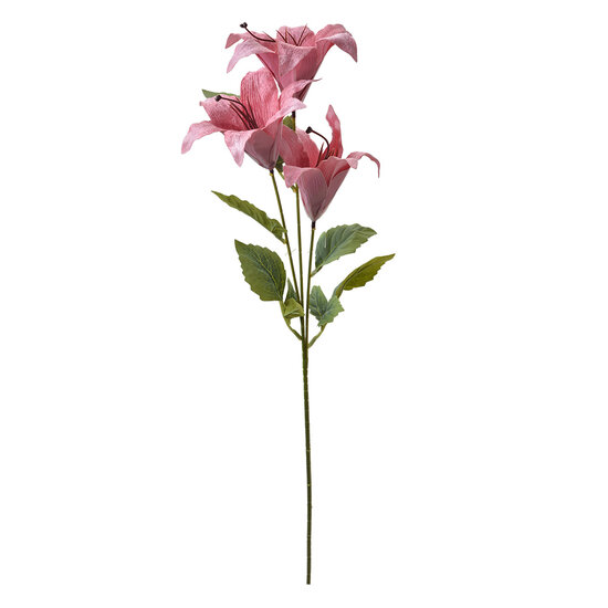 Clayre & Eef | Decoratie tak met bloemen Roze Groen 15x10x72 cm | 6PL0337P