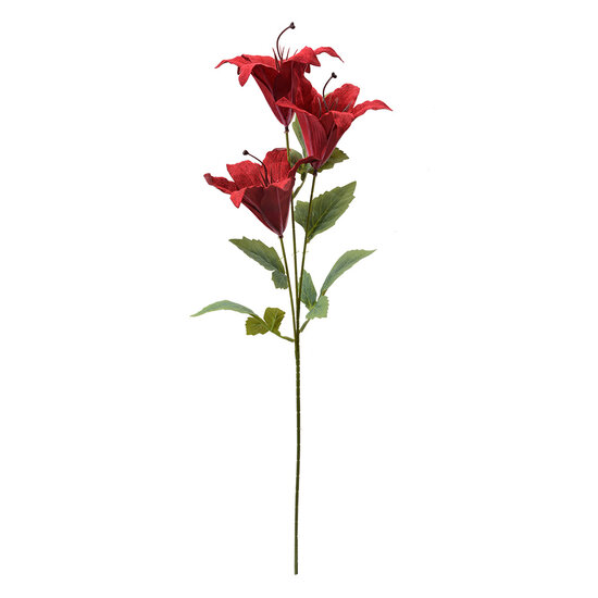 Clayre & Eef | Decoratie tak met bloemen Rood Groen 15x10x72 cm | 6PL0337R