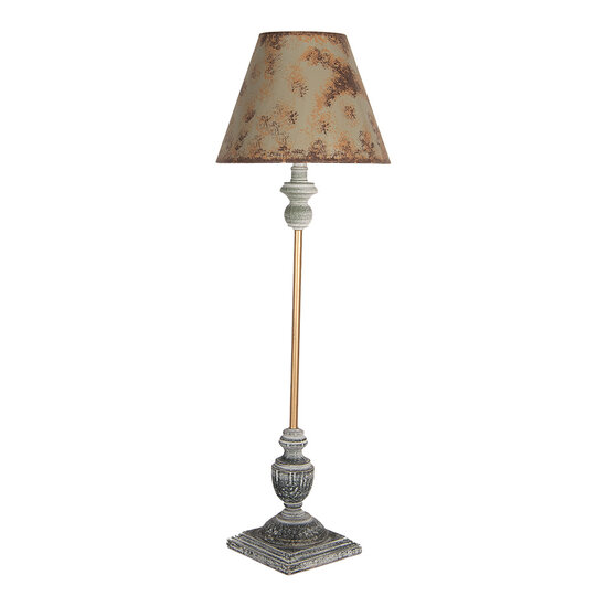 Clayre & Eef | Tafellamp Groen Grijs Bruin ø 24x72 cm E27/max 1x60W | 5LMC0044