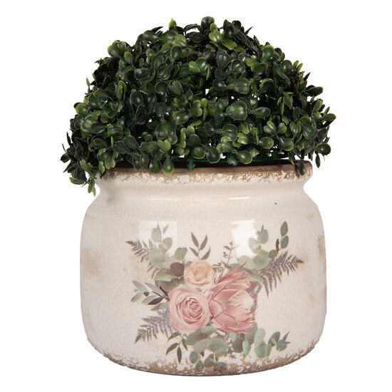 Clayre & Eef | Bloempot Binnen Beige Roze ø 20x15 cm | 6CE1978L