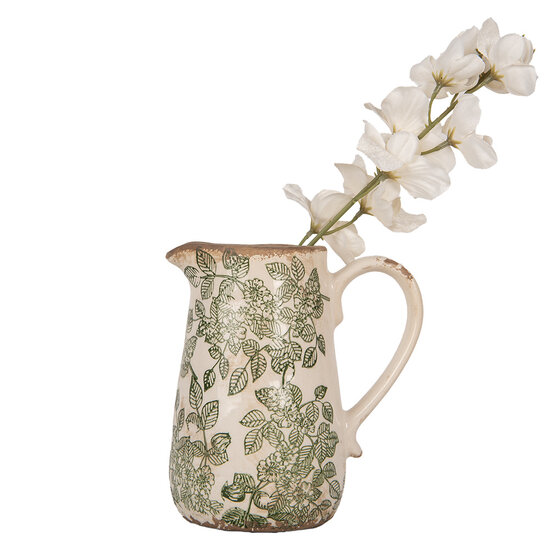 Clayre &amp; Eef   | Decoratieve Schenkkan Beige Groen 16x12x18 cm | 6CE1977M