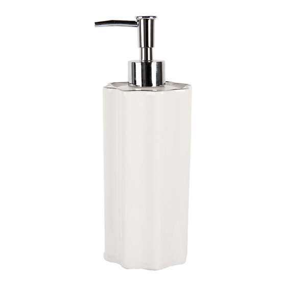 Clayre & Eef | Zeepdispenser Wit ø 8x22 cm / 475 ml | 6CE1982