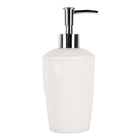 Clayre & Eef | Zeepdispenser Wit ø 8x19 cm / 325 ml | 6CE1985