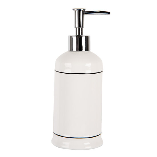 Clayre & Eef | Zeepdispenser Wit ø 9x20 cm / 350 ml | 6CE2002