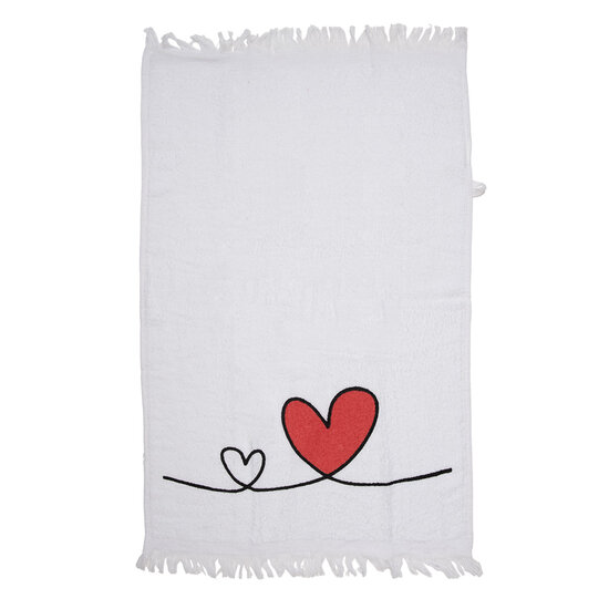 Clayre & Eef | Gastendoekje Wit Rood 40x66 cm | CTCHS