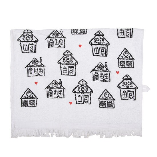 Clayre & Eef | Gastendoekje Wit Zwart 40x66 cm | CTGBB