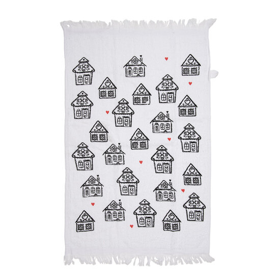 Clayre & Eef | Gastendoekje Wit Zwart 40x66 cm | CTGBB