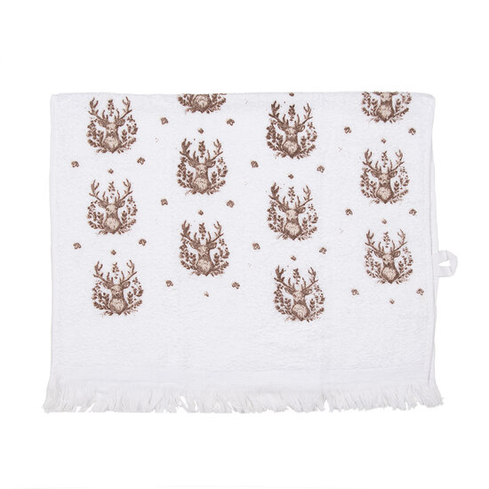 Clayre & Eef | Gastendoekje Wit Bruin 40x66 cm | CTGTW