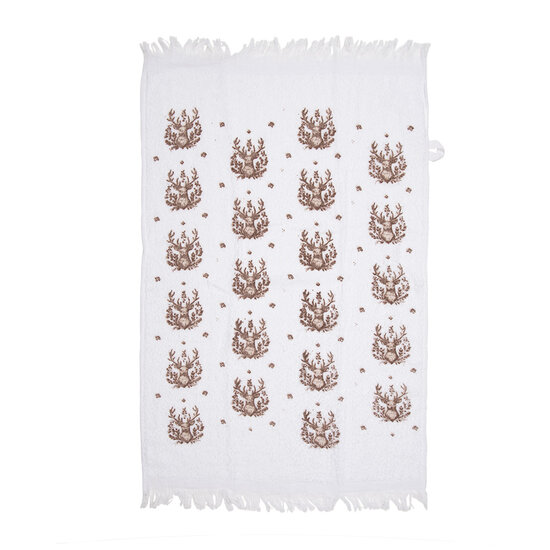 Clayre & Eef | Gastendoekje Wit Bruin 40x66 cm | CTGTW