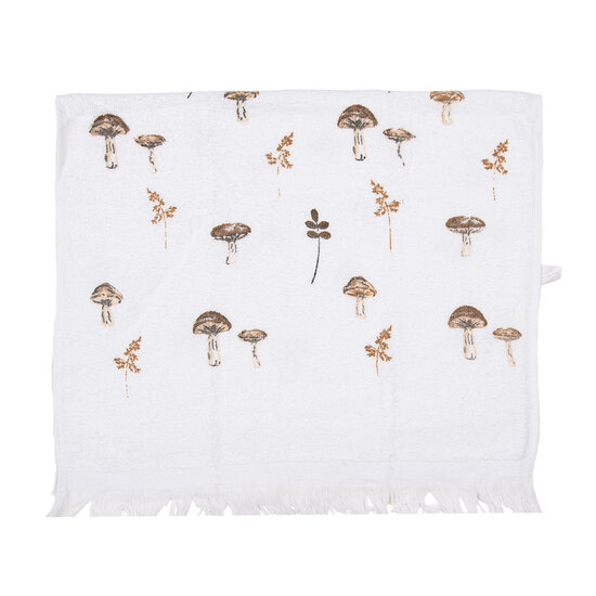 Clayre & Eef | Gastendoekje Wit Bruin 40x66 cm | CTLFJ