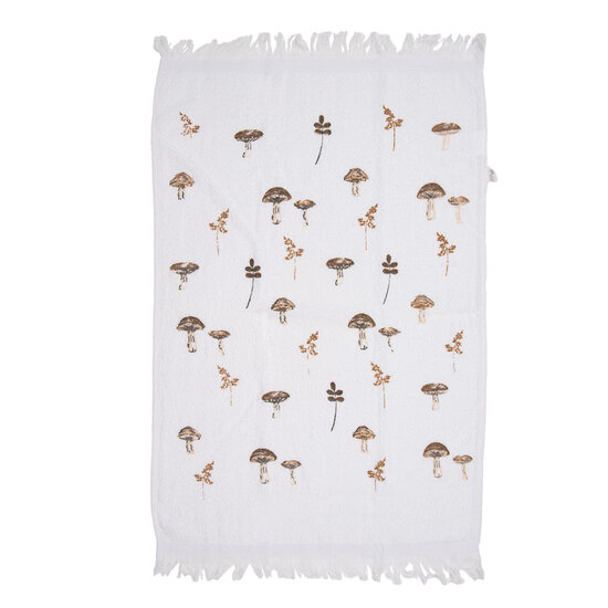Clayre & Eef | Gastendoekje Wit Bruin 40x66 cm | CTLFJ
