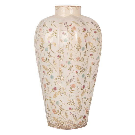 Clayre & Eef | Vaas Beige Roze ø 24x40 cm | 6CE1937L