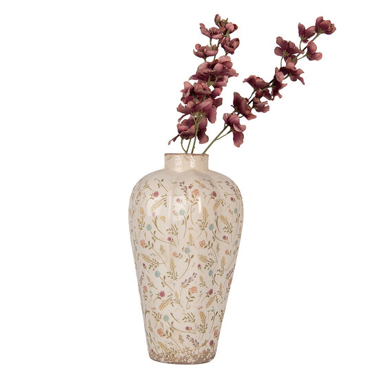 Clayre & Eef | Vaas Beige Roze ø 24x40 cm | 6CE1937L