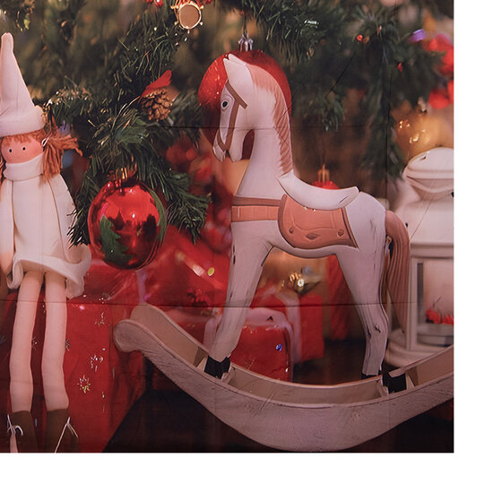 Clayre & Eef | Wandkleed kerstboom Rood groen 180x1x210 cm | 6WK0039