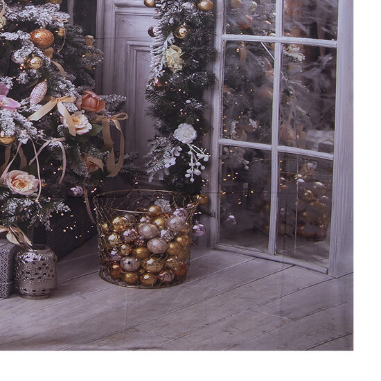 Clayre & Eef | Wandkleed kerstboom Grijs 180x1x210 cm | 6WK0041