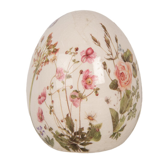Clayre &amp; Eef   | Decoratie Ei Beige Roze &oslash; 7x9 cm | 6CE1918S