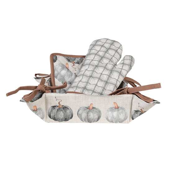 Clayre & Eef | Broodmand Grijs Beige 35x35x8 cm | CSP47