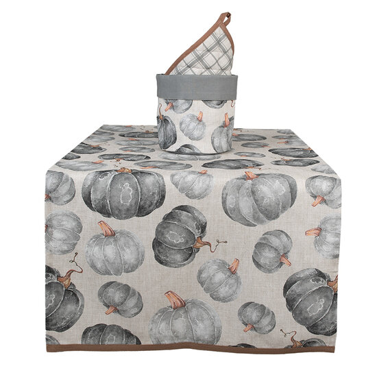 Clayre & Eef | Tafelloper Grijs Beige 50x140 cm | CSP64