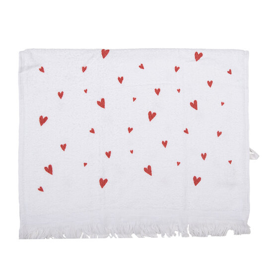 Clayre & Eef | Gastendoekje Wit Rood 40x66 cm | CTFAS-1