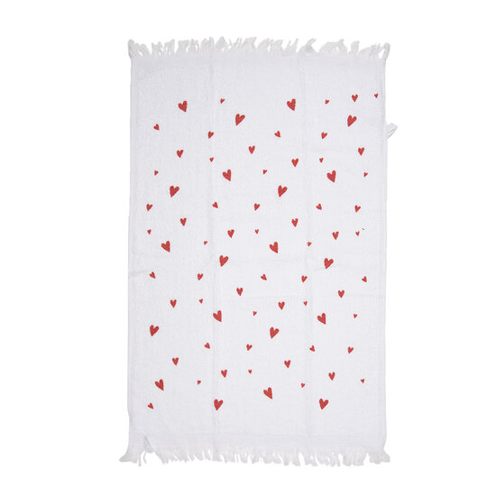 Clayre & Eef | Gastendoekje Wit Rood 40x66 cm | CTFAS-1