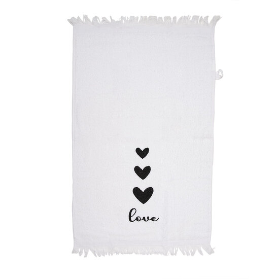 Clayre & Eef | Gastendoekje Wit Zwart 40x66 cm | CTLBS-1