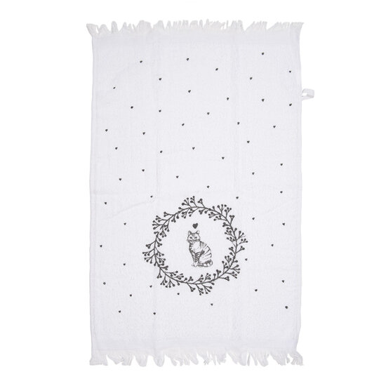 Clayre & Eef | Gastendoekje Wit Zwart 40x66 cm | CTLGC-1