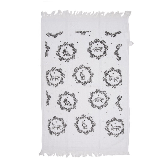 Clayre & Eef | Gastendoekje Wit Zwart 40x66 cm | CTLGC-2