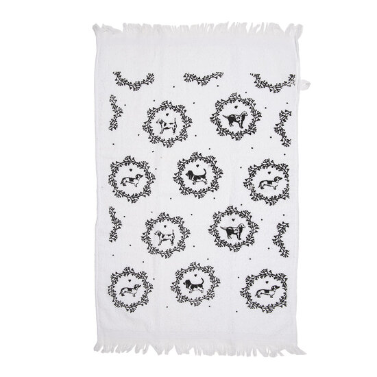 Clayre & Eef | Gastendoekje Wit Zwart 40x66 cm | CTLGD-1