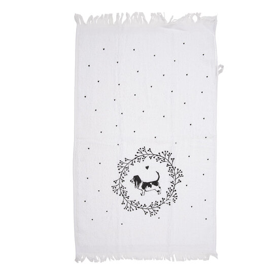 Clayre & Eef | Gastendoekje Wit Zwart 40x66 cm | CTLGD-2