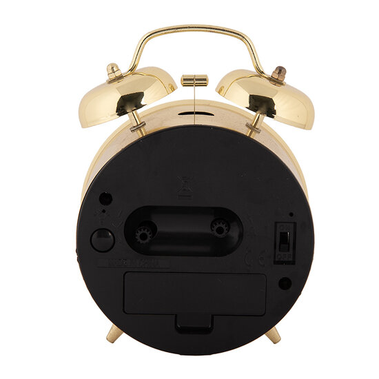 Clayre & Eef | Wekker Analoog Goudkleurig 10x6x14 cm / 1xAA | 6AC0035