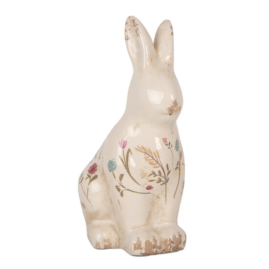 Clayre &amp; Eef   | Decoratie Beeld Konijn Beige Roze 13x10x21 cm | 6CE1958M