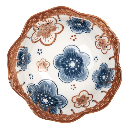 Clayre &amp; Eef   | Soepkom Wit Bruin &oslash; 10x4 cm / 100 ml | 6CEBO0088