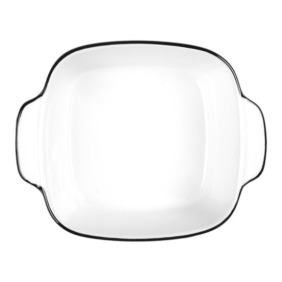 Clayre &amp; Eef   | Soepkom Wit Zwart 15x12x5 cm / 400 ml | 6CEBO0097