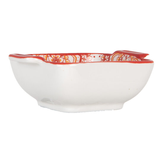 Clayre & Eef | Soepkom Wit Rood 11x8x4 cm / 75 ml | 6CEBO0186
