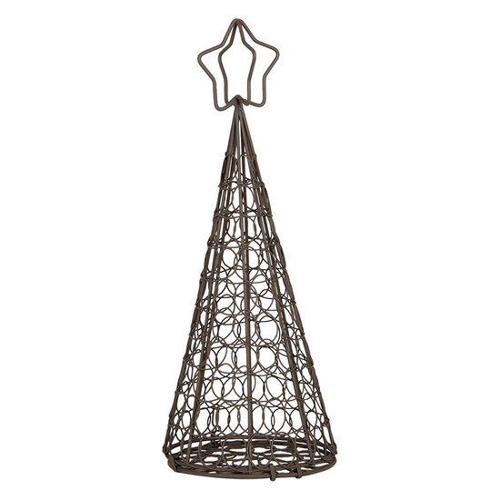 Clayre & Eef | Kerstdecoratie Kerstboom Bruin ø 13x32 cm | 6Y5703