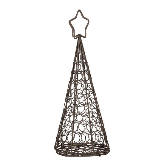 Clayre & Eef | Kerstdecoratie Kerstboom Bruin ø 13x32 cm | 6Y5703