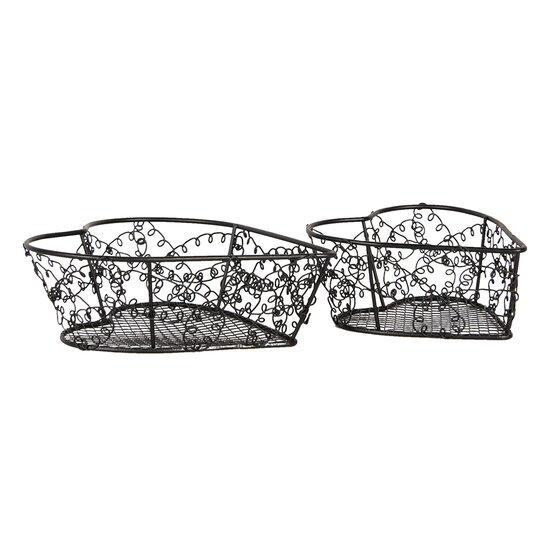 Clayre & Eef | Manden Bruin (set van 2) 16x16x5 / 12x12x5 cm | 6Y5714