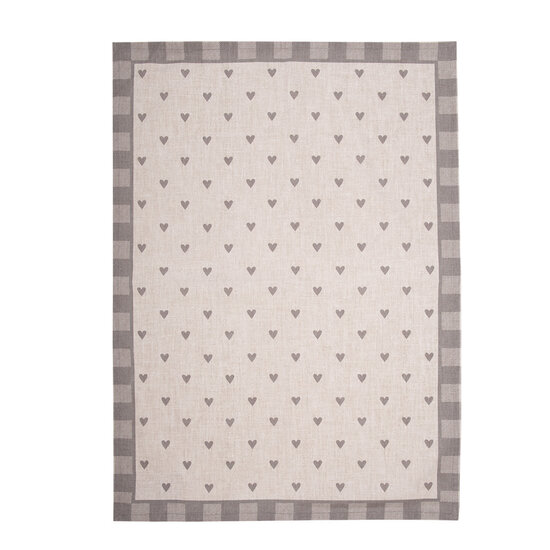 Clayre &amp; Eef   | Theedoek Beige Grijs 50x70 cm | LVT42-1G