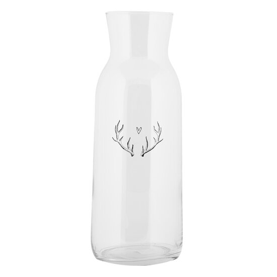 Clayre & Eef | Karaf Transparant ø 9x25 cm / 1000 ml | NWVGL0001